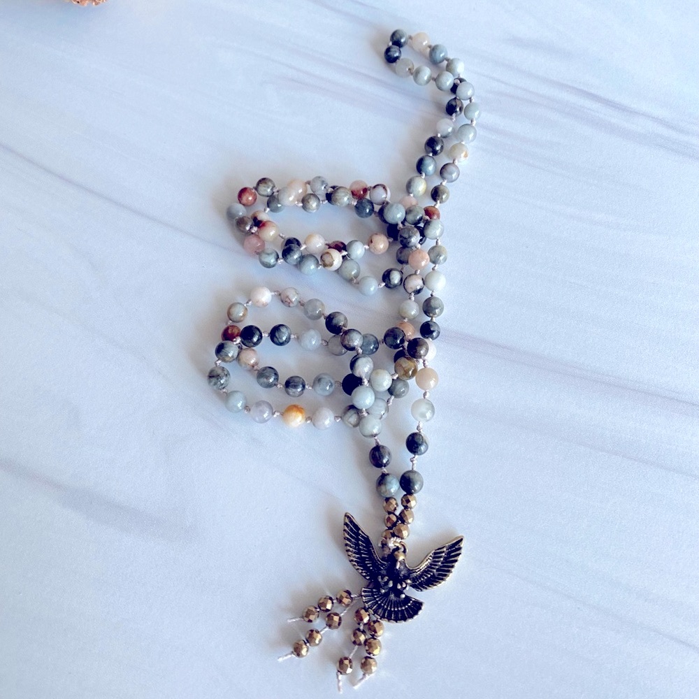 Eagle Eye Beads | Willpower | Mala Pendant Necklace